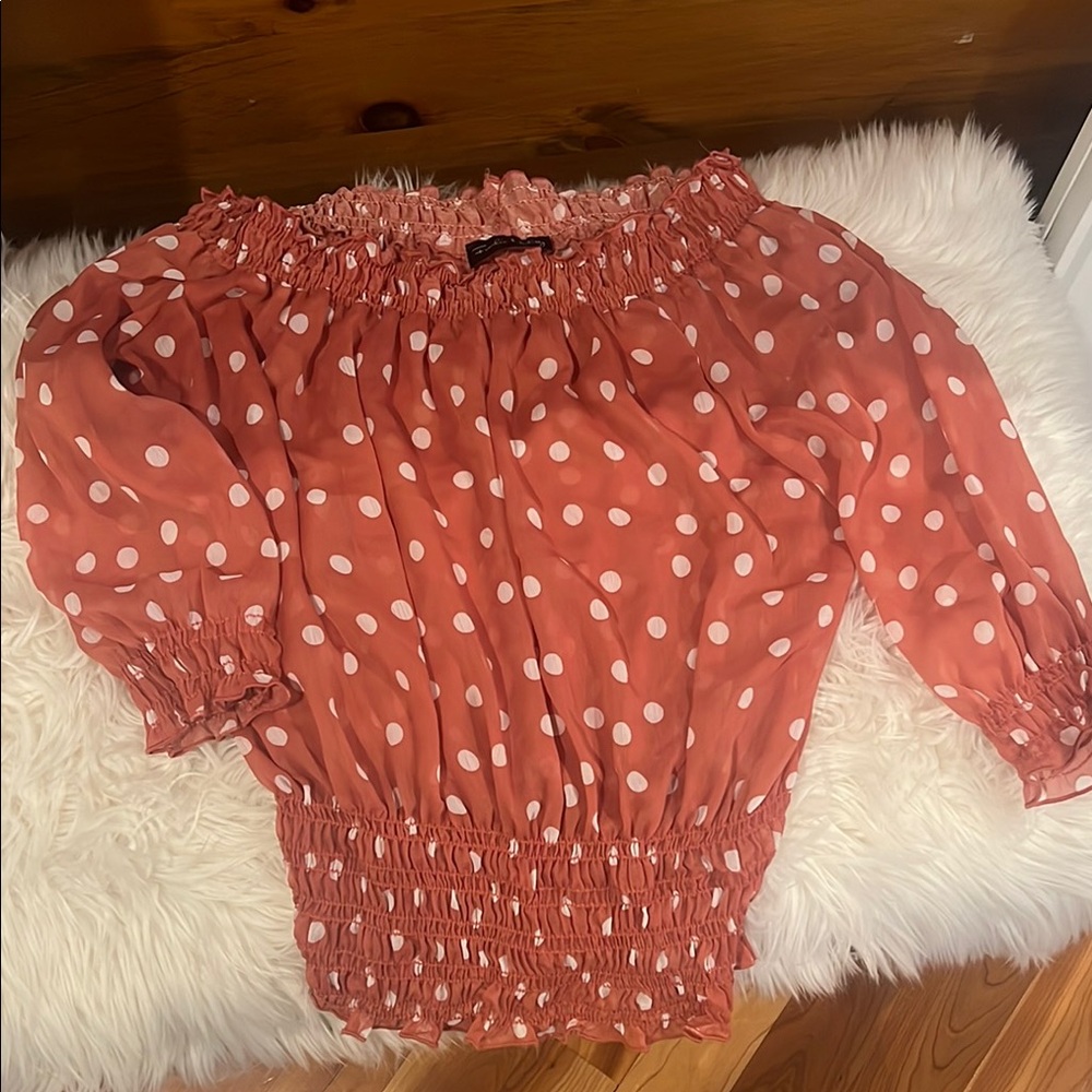Pink Smocked Ruffled Blouse